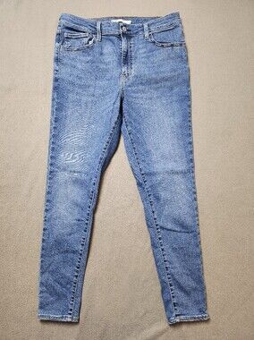 Levi's 720 High Rise Super Skinny Jeans Womens Size 32 Medium Blue Wash Stretch